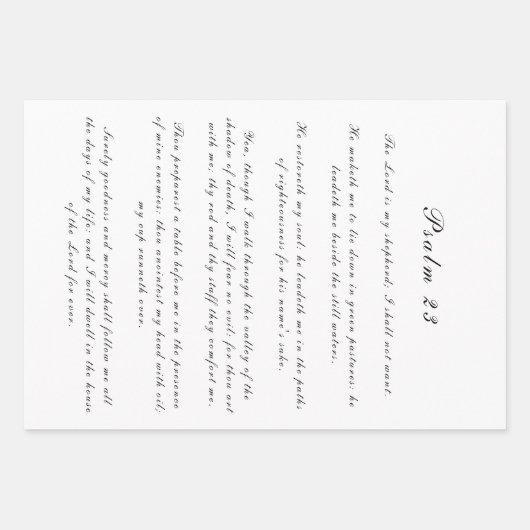 Scriptpsalmen zwart en wit, zwart en grafisch inpakpapier vel (Voorkant 2)