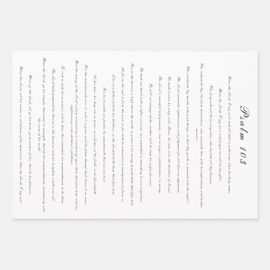 Scriptpsalmen zwart en wit, zwart en grafisch inpakpapier vel (Voorkant)