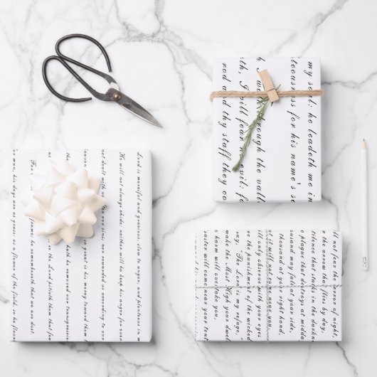 Scriptpsalmen zwart en wit, zwart en grafisch inpakpapier vel (Voorkant)