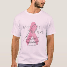 Scriptroze lint borstkankerwaarschuwing t-shirt