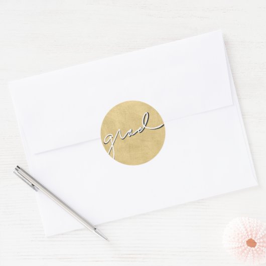 Scripts Afstudeerder Gold Ronde Sticker (Envelop)