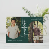 Scripts Afstuderen Arched Lijst 4 Foto-uitnodiging Aankondiging (Staand voorkant)