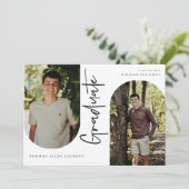 Scripts Afstuderen Arched Lijst 4 Foto-uitnodiging Aankondiging (Staand voorkant)