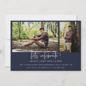 Scripts Afstuderen Arched Lijst 4 Foto-uitnodiging Aankondiging (Achterkant)