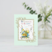 Scripts en bloemen briefkaart (Staand voorkant)