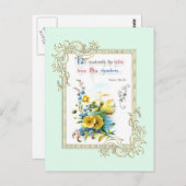 Scripts en bloemen briefkaart (Voorkant / Achterkant)