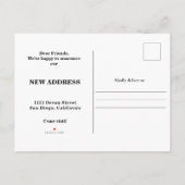 Scripts Gold New Home Address Moving Aankondigingskaart (Achterkant)