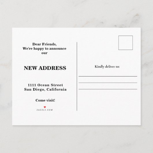 Scripts Gold New Home Address Moving Aankondigingskaart (Achterkant)