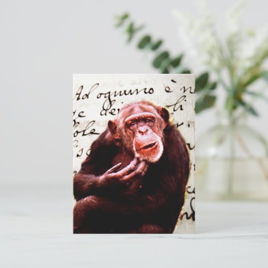  scripts grappig Chimpansee Briefkaart (Staand voorkant)
