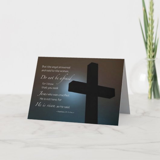 Scripts - Hij is Risen Cross Feestdagen Kaart (Voorkant)