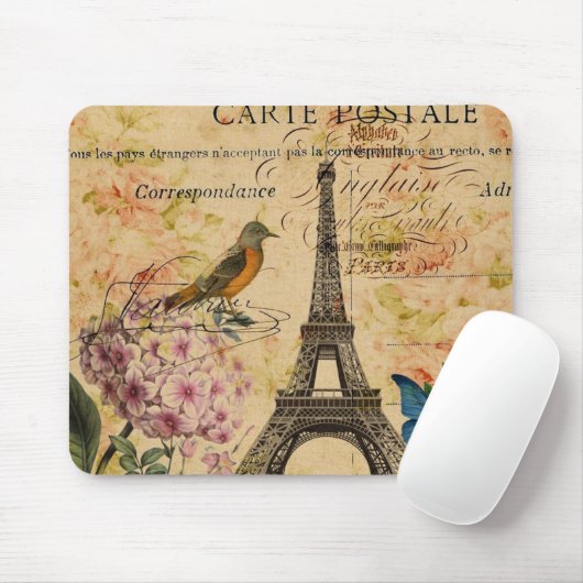 Scripts Hydrangea French Bird Paris Eiffel Tower Muismat (Met muis)