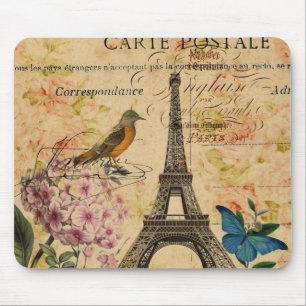 Scripts Hydrangea French Bird Paris Eiffel Tower Muismat