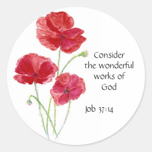 Scripts, Inspirerend, Citaat, Bloem, Papaver Ronde Sticker