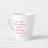 Scripts maken je zorgen over hem latte mok (Linkerhoek)