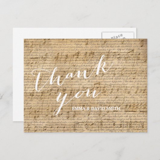  Scripts & Muziekblad Trouwbedankjes Briefkaart (Voorkant / Achterkant)