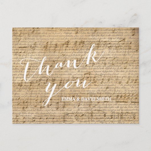  Scripts & Muziekblad Trouwbedankjes Briefkaart (Voorkant)