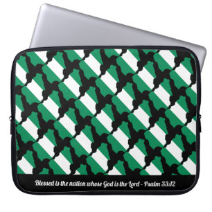 scripts NIGERIA FLAG Laptop Sleeve