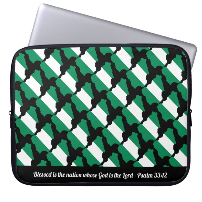  scripts NIGERIA FLAG Laptop Sleeve (Voorkant)