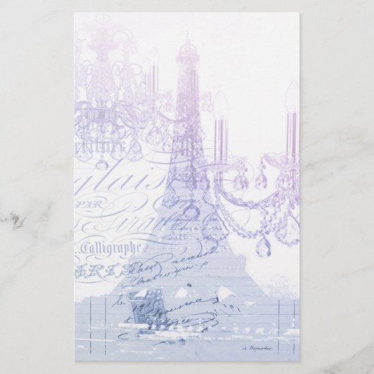 scripts paarse chandelier paris eiffel tower briefpapier (Voorkant)