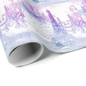 scripts paarse chandelier paris eiffel tower cadeaupapier (Rol Hoek)