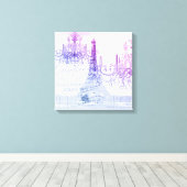 scripts paarse chandelier paris eiffel tower canvas afdruk (Insitu (Houten vloer))