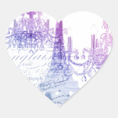 scripts paarse chandelier paris eiffel tower hart sticker (Voorkant)