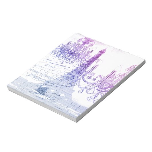 scripts paarse chandelier paris eiffel tower notitieblok (Linkerzijde)