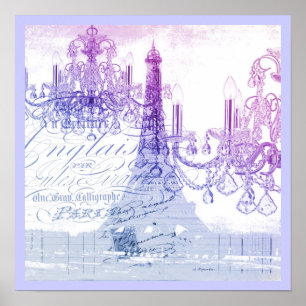 scripts paarse chandelier paris eiffel tower poster