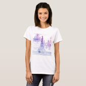 scripts paarse chandelier paris eiffel tower t-shirt (Voorkant volledig)