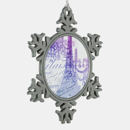 scripts paarse chandelier paris eiffel tower tin sneeuwvlok ornament (Links)