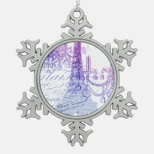 scripts paarse chandelier paris eiffel tower tin sneeuwvlok ornament