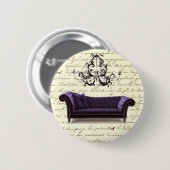 scripts paris chandelier bruiloft ronde button 5,7 cm (Voorkant /achterkant)