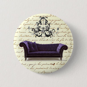  scripts paris chandelier bruiloft ronde button 5,7 cm