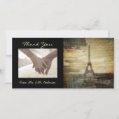 scripts Paris Eiffel Tower Wedding Bedankkaart (Voorkant)