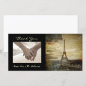  scripts Paris Eiffel Tower Wedding Bedankkaart (Voorkant / Achterkant)