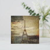 scripts Paris Eiffel Tower Wedding Kaart (Staand voorkant)