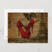 Scripts Paris Eiffeltoren Stilettos Fashionista Briefkaart (Voorkant / Achterkant)