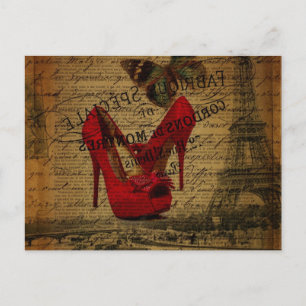 Scripts Paris Eiffeltoren Stilettos Fashionista Briefkaart