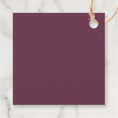 Scripts Plum Square Wedding Favor Labels (Achterkant)