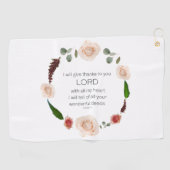 Scripts, Psalm 9, al uw wonderbaarlijke documenten Golfhanddoek (Horizontaal)