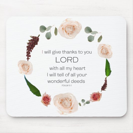 Scripts, Psalm 9, al uw wonderbaarlijke documenten Muismat (Voorkant)