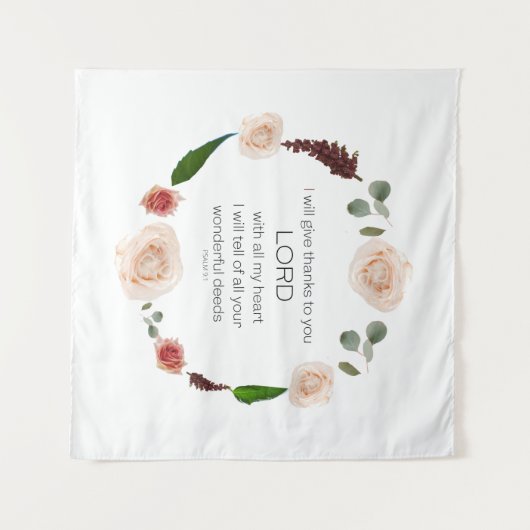 Scripts, Psalm 9, al uw wonderbaarlijke documenten Wandkleed (Voorkant (horizontaal))