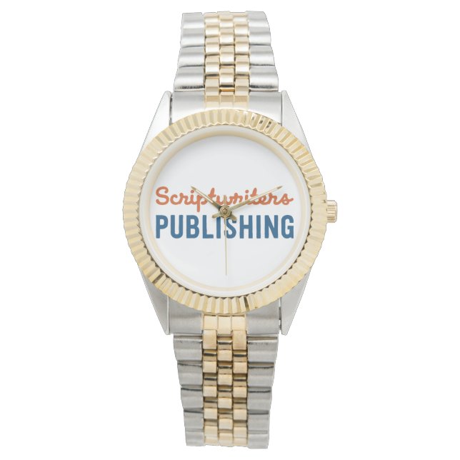 Scriptschrijvers publiceren Deep Oranje/Blue Watch Horloge (Voorkant)