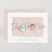 Scripttekst bedankt voor je geboorteaankondiging briefkaart (Voorkant / Achterkant)