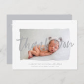 Scripttekst bedankt voor je geboorteaankondiging briefkaart (Voorkant / Achterkant)