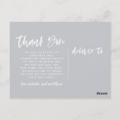 Scripttekst bedankt voor je geboorteaankondiging briefkaart (Achterkant)