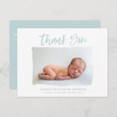 Scripttekst bedankt voor je geboorteaankondiging briefkaart (Voorkant / Achterkant)