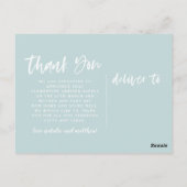 Scripttekst bedankt voor je geboorteaankondiging briefkaart (Achterkant)