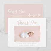 Scripttekst bedankt voor je geboorteaankondiging briefkaart (Voorkant / Achterkant)