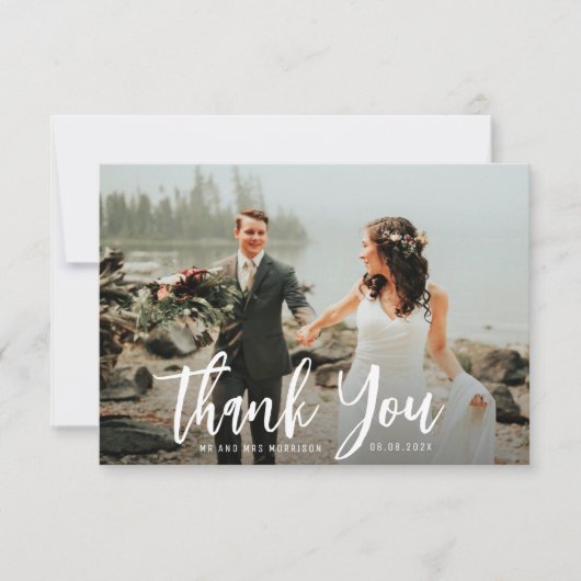 scripttekst bedankt voor je trouwfotokaart (Voorkant)